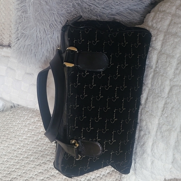 Givenchy Rare Vintage Speedy Handbag Monogramed Black Suede - Picture 3 of 16